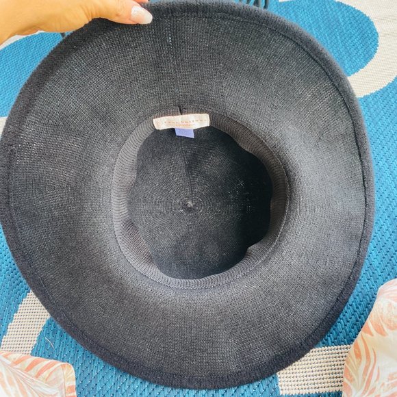 Four Buttons by San Diego Hat Co Black Floppy Wide Brim Wool Sun Hat Foldable - Picture 8 of 12